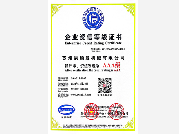 2022年資信等級評為：AAA級
